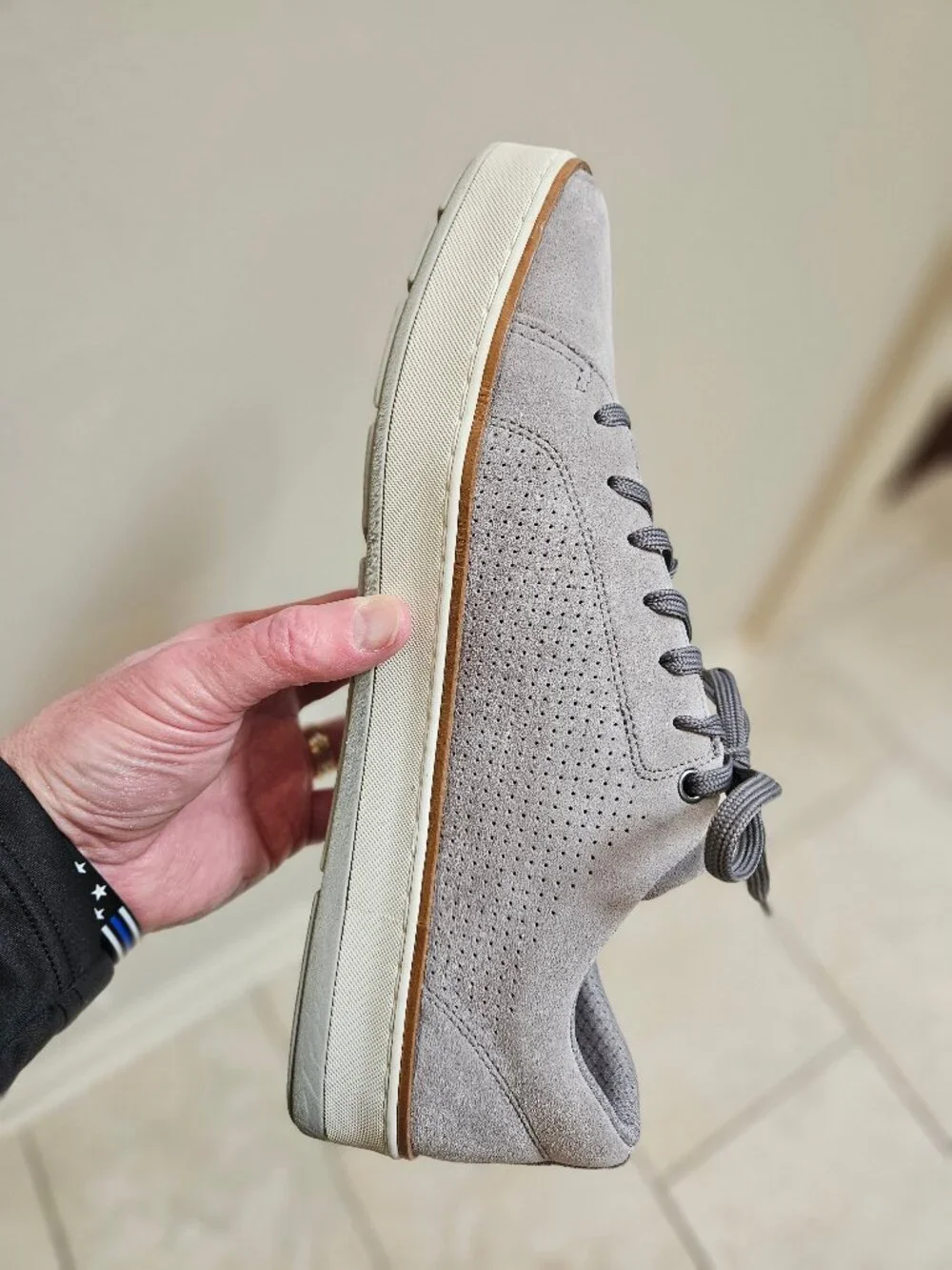 GEOX Men's Respira Ariam Suede Sneakers, Gray, Sz 12